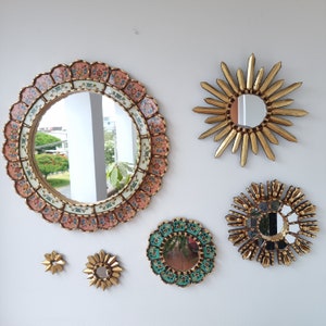 Peruvian Mirrors &quot;Felicidad Melón&quot;- Interior decoration - Wall Mirror - Home decoration- Decorative mirrors - Crafts