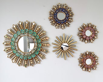 Peruvian Mirrors "Medieval Turquoise" - Wall Mirror - Home Decoration - Decorative Mirrors - Peruvian Crafts
