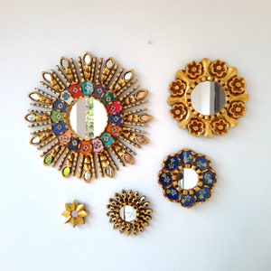 Peruvian Mirrors &quot;Rainbow - Blue&quot; - Interior decoration - Wall mirror - Home decoration - Decorative mirrors - Peruvian crafts