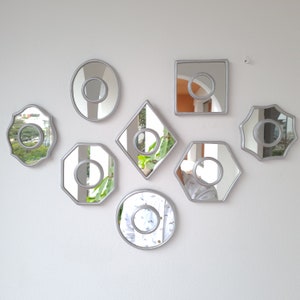 Peruvian Mirrors &quot;Geometrica Silver Collection&quot; - Interior decoration - Wall Mirror - Home decoration- Decorative mirrors - Crafts