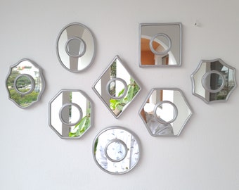 Peruvian Mirrors "Geometrica Silver Collection" - Interior decoration - Wall Mirror - Home decoration- Decorative mirrors - Crafts