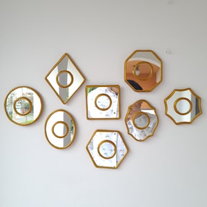 Peruvian Mirrors &quot;Geometrica Gold Collection &quot;- Interior decoration - Wall Mirror - Home decoration- Decorative mirrors - Crafts