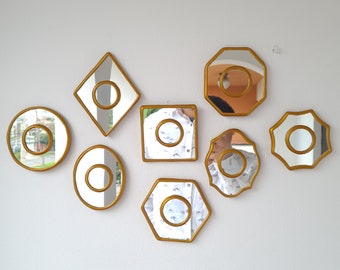 Peruvian Mirrors "Geometrica Gold Collection "- Interior decoration - Wall Mirror - Home decoration- Decorative mirrors - Crafts