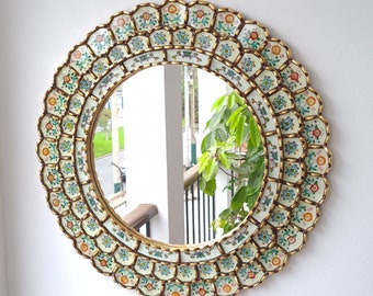 Peruvian Mirrors "Harmonious Ivory 60cm" - Interior decoration - Wall mirror - Home decoration - Decorative mirrors