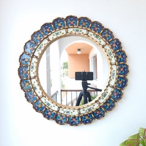 Peruvian Mirrors “Armoniosa 50cm Dark Blue” - Interior decoration - Wall mirror - Home decoration - Decorative mirrors