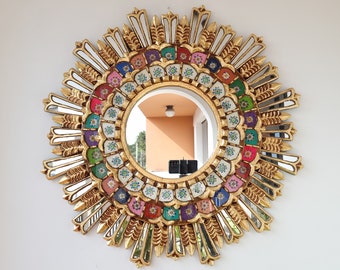 Peruvian Mirrors "Royalty 78 cm Rainbow" - Interior decoration - Wall mirror - Home decoration - Mirrors