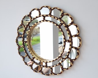 Peruvian Mirrors "Armoniosa 30cm Gold" - Interior decoration - Wall mirror - Home decoration - Decorative mirrors