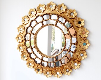 Peruvian Mirrors " Pink 40cm " - Wall Mirror - Home decoration- Decorative mirrors - Peruvian Crafts