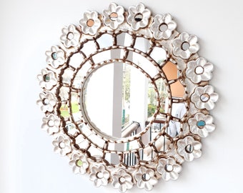 Peruvian Mirrors " Pink 40cm " - Wall Mirror - Home decoration- Decorative mirrors - Peruvian Crafts