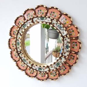 Peruvian Mirrors &quot;Harmoniosa 30cm Melon&quot; - Interior decoration - Wall mirror - Home decoration - Decorative mirrors