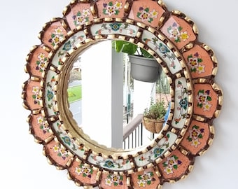 Peruvian Mirrors "Armoniosa 30cm Melon" - Interior Decoration - Wall Mirror - Home Decor - Decorative Mirrors