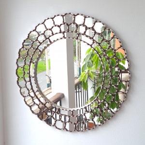 Peruvian Mirrors &quot;Harmonious Silver 60cm&quot; - Interior decoration - Wall Mirror - Home decoration- Decorative mirrors