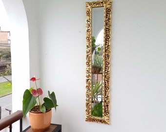 Peruvian Mirrors " Columnero Rosa Oro 100cm "- Interior decoration - Wall mirror - Home decoration - Decorative mirrors