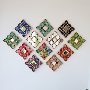 Peruvian Mirrors "Square honeycomb 20cm" - Interior decoration - Wall mirror - Home decoration - Decorative mirrors - Crafts