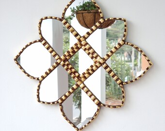 Peruvian Mirrors " Mandala Estelar Gold " - Wall Mirror - Home Decoration- Decorative Mirrors - Peruvian Crafts