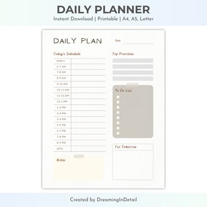 Daily Planner Digital Download