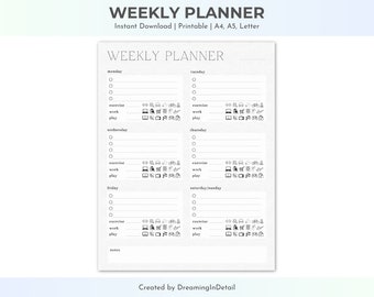 Weekly Planner Digital Download