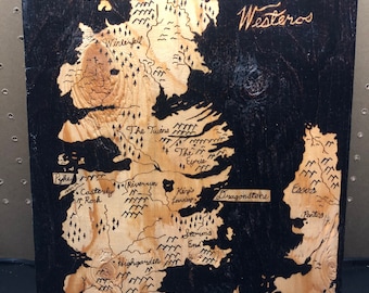 Map Of Westeros Wood Burning