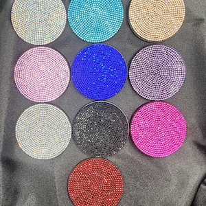 2.75" Set of 2 Bling Rhinestone Car Coaster - Car Accessory - Waterproof Non-slip