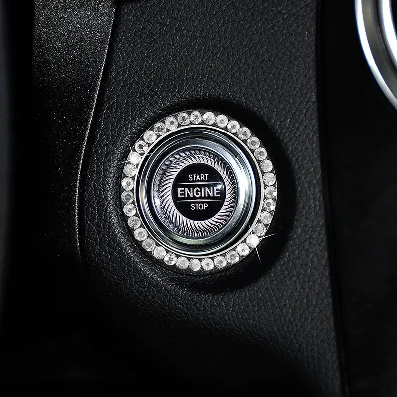 Double Bling Rhinestone Car Start Button - Car Accessory - Multiple ...