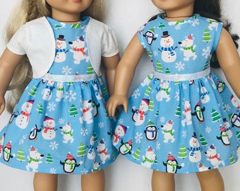 18 inch doll snowman party dress
