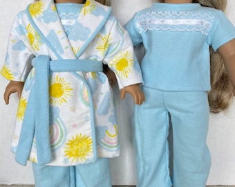 18 inch doll robe and pajamas