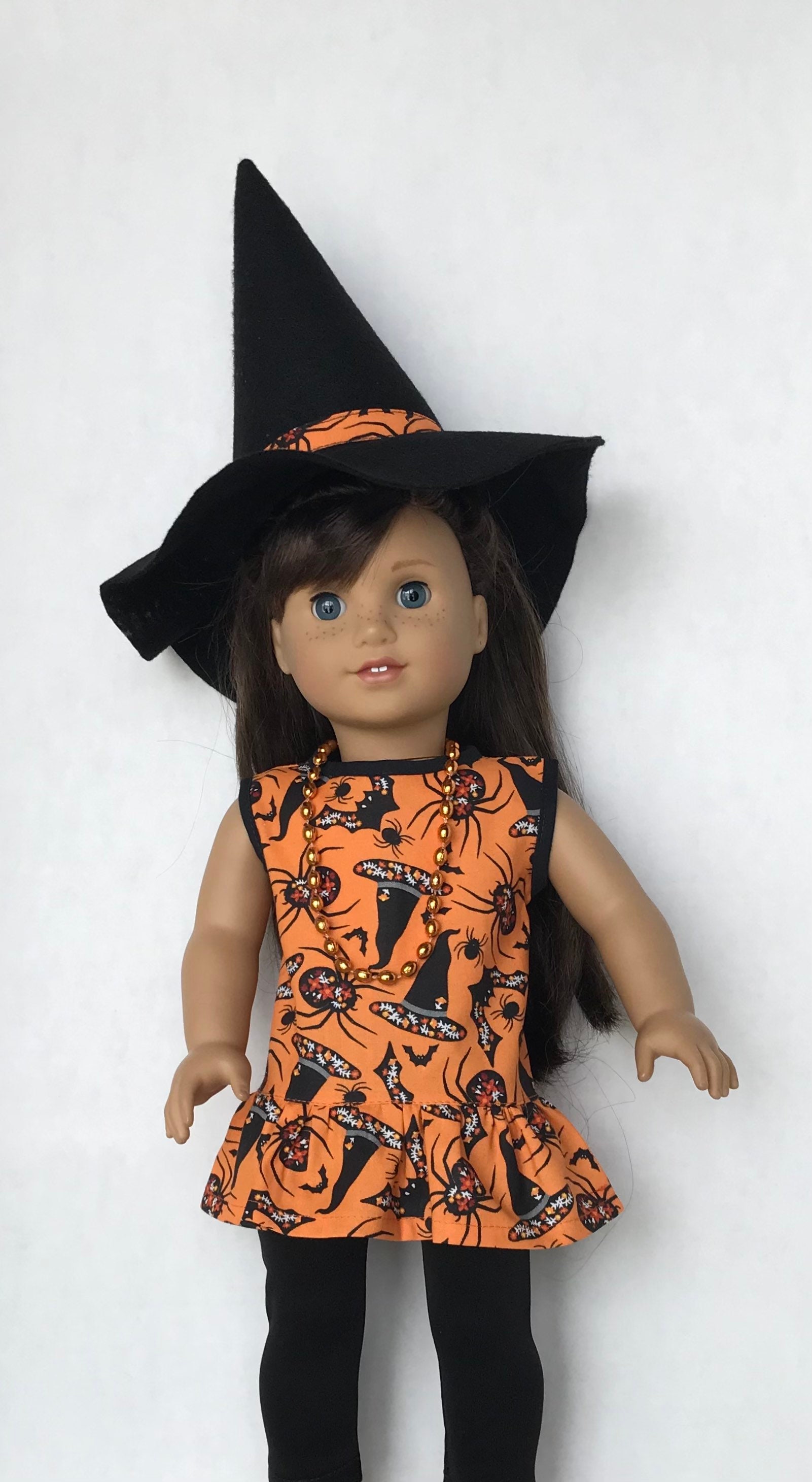  G.C 18 inch Girl Doll Clothes Pumpkin Halloween Costumes,  Sleeveless Romper Outfit with Hat Socks Pumpkin Bag Baby Doll Clothes and  Accessories for 18 inch Dolls : Toys & Games