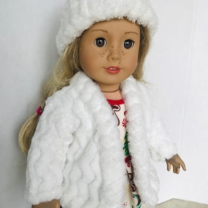 18 inch doll holiday fur coat and cap