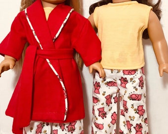 18 inch doll robe and pajamas