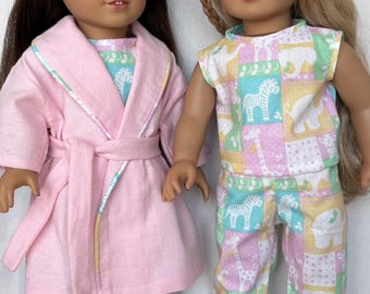 18 inch doll clothes,  robe and pajamas