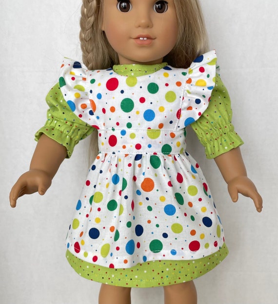 18 inch doll party dress and pinafore