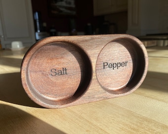 Salt and Pepper Tray - Salt Pinch Bowl - Salt Pot - Walnut/Maple - CNC Cut - Kitchen Gifts - Minimalist