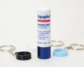 2 Pack - Aquaphor 0.17 oz Lip Repair Tube Keychain Holder - Keyring Cap - Immediate Relief Container Lid - 4.8 g Aquaphor