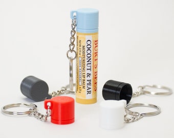 Chapstick Keychain Holder - Lip Balm Carrier - Lip Balm Keychain - Keyring Included - Multicolored