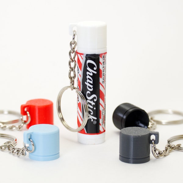 Chapstick Keychain Holder - Lip Balm Carrier - Lip Balm Keychain - Keyring Included - Multicolored