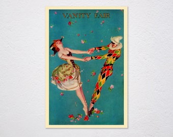 POSTER VANITY FAIR 1916 FASHION WOMAN BIRD CAGE SEA SHIP VINTAGE REPRO FREE S//H