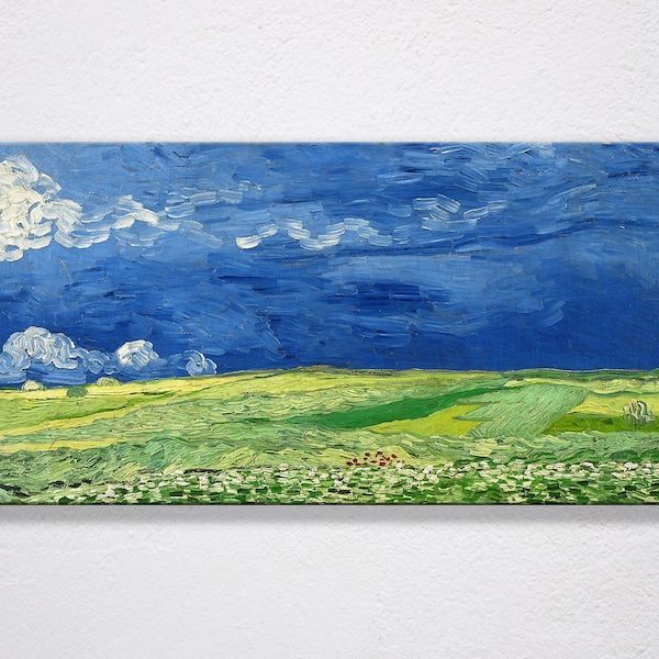 Vincent Van Gogh - Wheatfield Under Thunderclouds Canvas Art Print, Poster, Wall Art, Impressionist Art, Van Gogh Art, Landscape Art