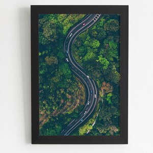 Winding Road Aerial Printable Art Instant Download, Printable Wall Art, Poster, Mountain, Forest, Landscape, Trees, Travel, Aerial Photo