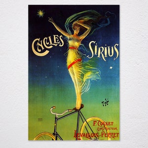 Sirius Girl Woman Levallois Perret Bike Bicycle Cycling France French Sport Vintage Poster