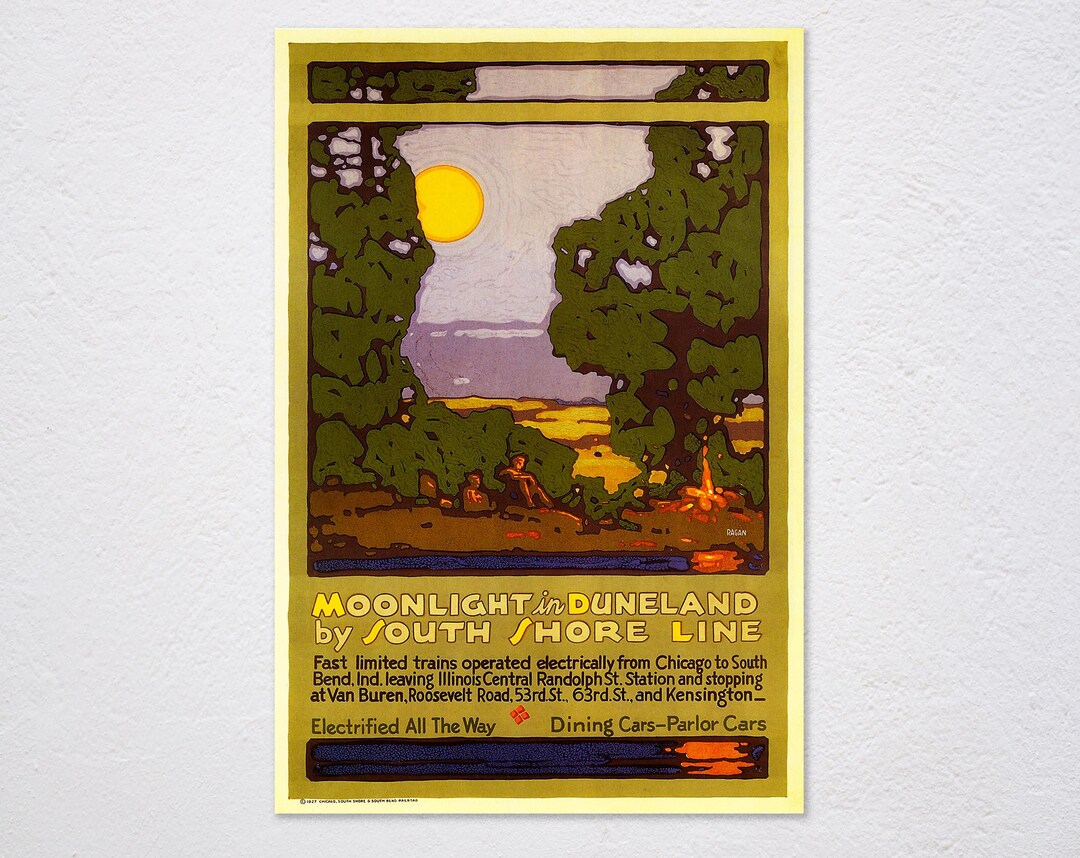 Moonlight in Duneland South Shore Line Illinois Chicago Usa Travel