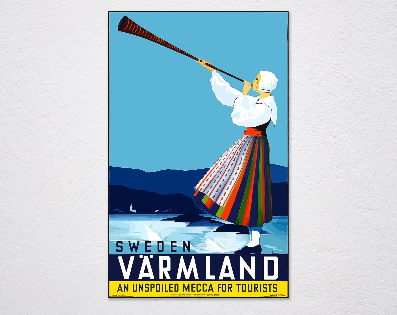 Vintage Travel Poster Sweden Poster Sweden Travel Varmland Etsy