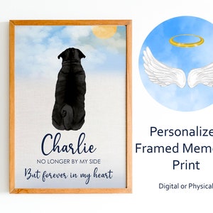 Personalized Pug Remembrance Print, Dog Sympathy Gift, Family Pet Memorial Gift, Pet Loss, Pet Memorial Gift