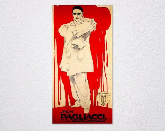 Film Pagliacci Leoncavallo Italy Movie Theater Show Clowns Vintage Poster  Repro