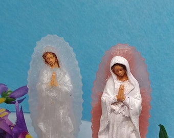 Two Mother Mary Statues / 4 inch / Lady of Guadalupe Virgin Mary Figurine/ Holy Catholic Religious Figurines