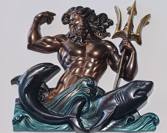 Resin Islander Merman, Ethnic Merman, Mythical, Trident, Male Merfolk, Poseidon