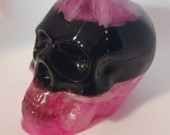 Pink Skull, Resin Skull,  Paper Weight, Goth Home décor, Macabre art, Bones and Skulls, Skull Collectables