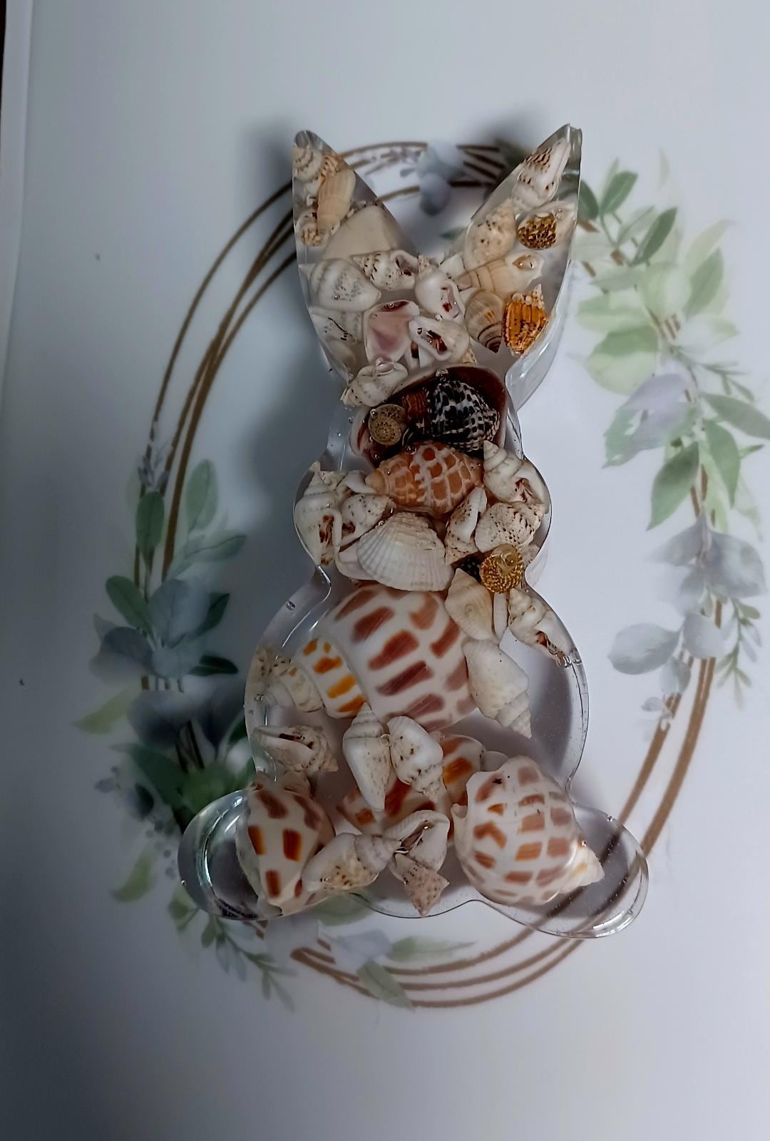 Easter Seashells Seashell Resin Bunny Figurine | Coastal Easter Decor - Etsy