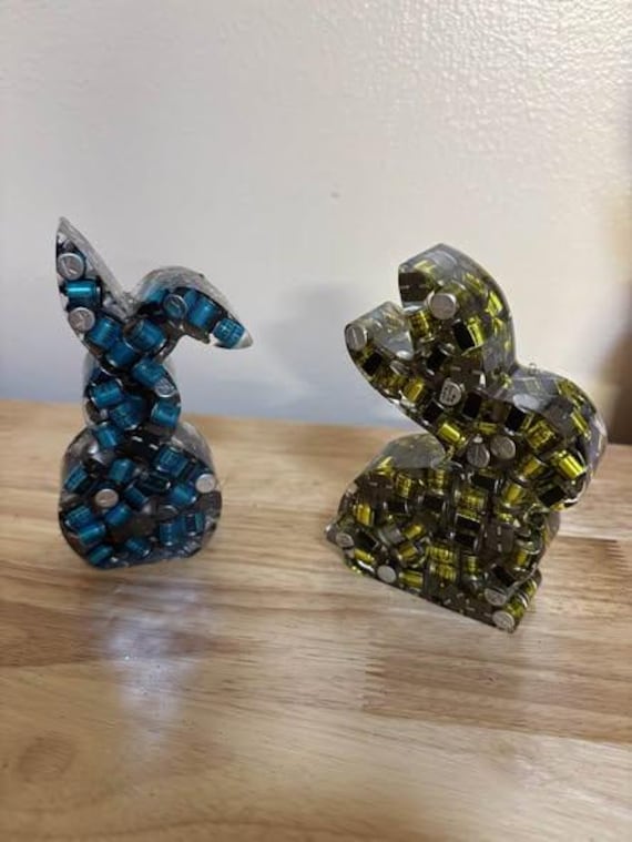 Handmade Resin Bunny Figurine | SMT Electronic Components, Spring Decor