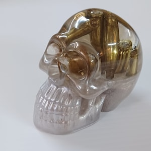 Bullet Skull | Epoxy Resin Skull | Skull Decoration | Bullet decoration | man cave gift | man cave decoration