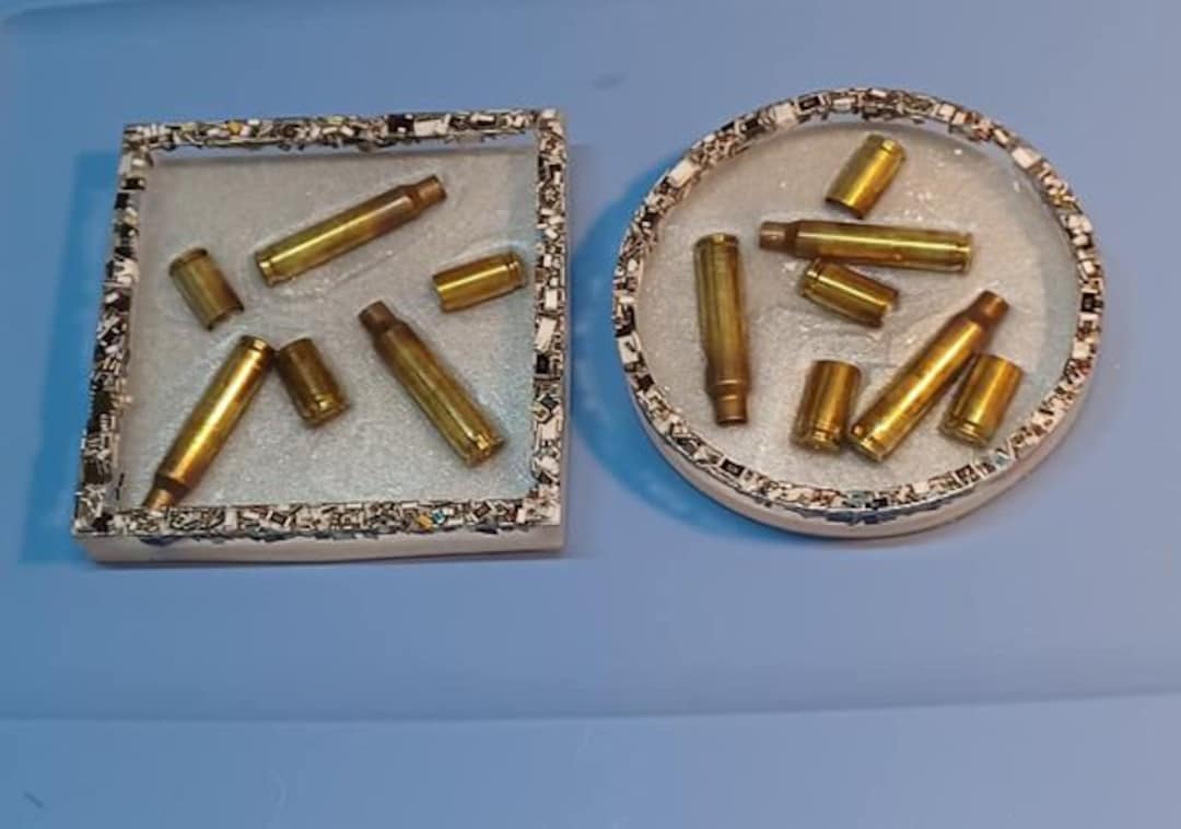 Round Bullet Coasters Epoxy Resin Etsy